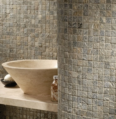 Ash Tumbled Travertine Mosaic
